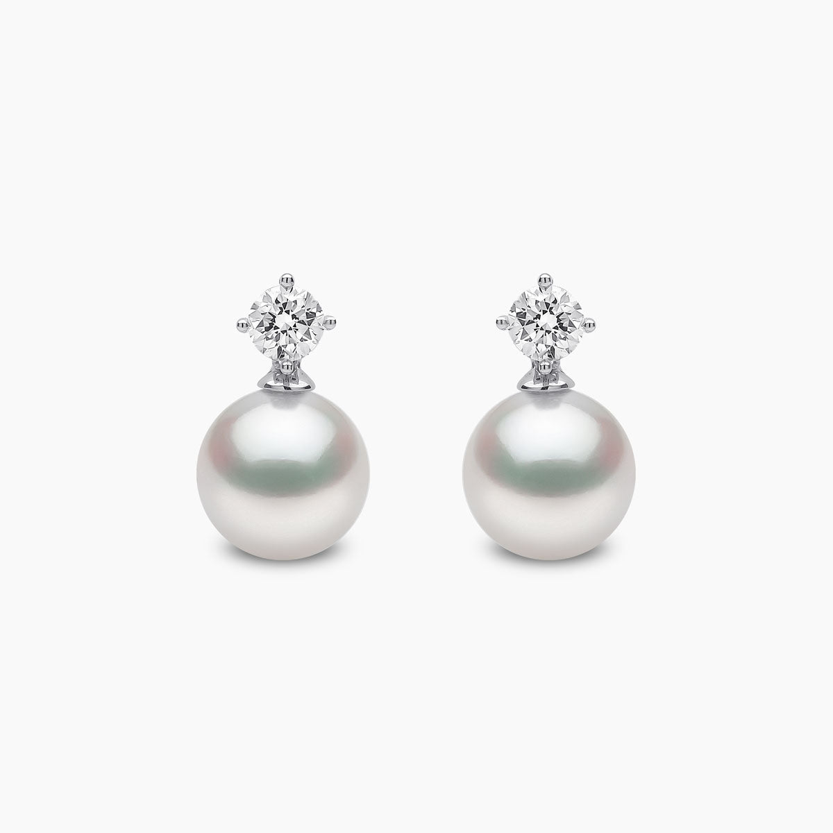 Classic Akoya Pearl Diamond Earrings Yoko London