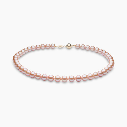 Yellow Gold / Pink Freshwater / 7mm