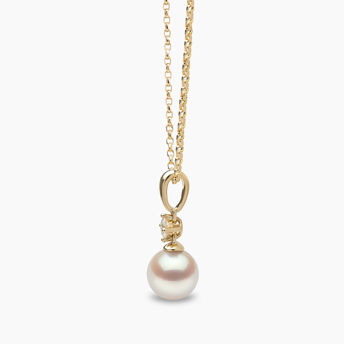 Japanese Cream Akoya Cultured Pearl Pendant – AA+ Quality, Sterling Silver, 7-7.5mm