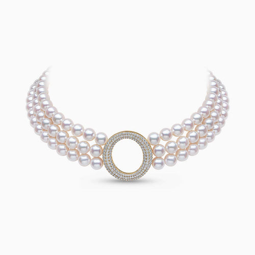 Yellow Gold / White Japanese Akoya