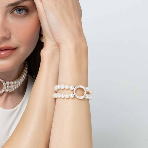 Rose Gold / White Freshwater